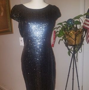 Calvin Klein black sequin dress